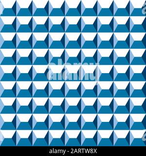 Nahtloses abstraktes geometrisches blau-metallisches Oberflächenmuster Stock Vektor