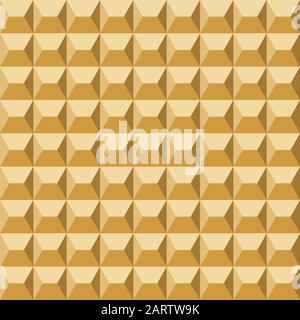 Nahtloses abstraktes geometrisches Oberflächenmuster in Gold Stock Vektor