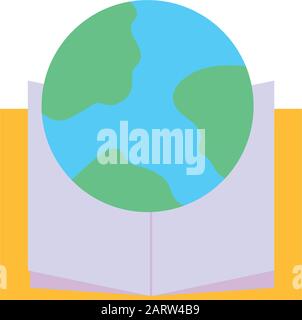 Zurück zur Schulbildung auf gestapelten Buchvektorillustration Stock Vektor