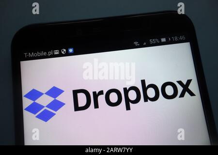 Dropbox-Logo auf einem Smartphone Stockfoto