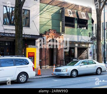 Charlotte, NC, USA-26 JAN 2020: Die Prohibition Bar on North Tryon in Uptown Charlotte. Stockfoto