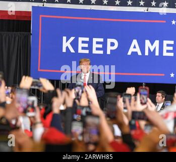 Wildwood, Vereinigte Staaten. Januar 2020. US-Präsident Donald J. Trump spricht während der Wahlkampfveranstaltung im Wildwood Convention Center (Foto von Lev Radin/Pacific Press) Credit: Pacific Press Agency/Alamy Live News Stockfoto