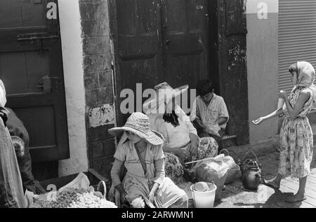 Tanger (Marokko). Marktdatum: 9. August 1967 Standort: Marokko Stichwörter: Märkte Stockfoto