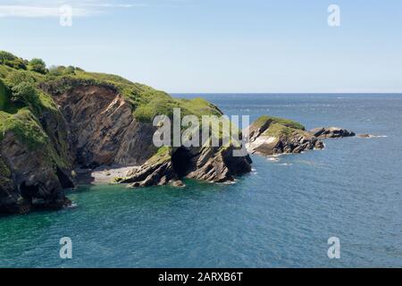 Samson's Bay & Rillage Point in der Nähe Der Wasseröffnung, North Devon Coast Stockfoto