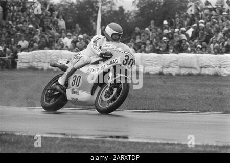 TT Assen 1977 TT Assen; Sieger 500cc Wil Hartog in Aktion Datum: 25. Juni 1977 Ort: Axis Keywords: Gewinner, Motorräder, Motorsport Personenname: Hartog, Wil Stockfoto