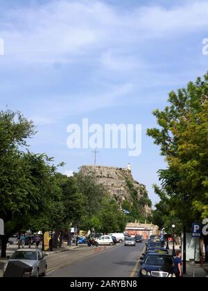 Spaniada-Platz in Korfu-Stadt, Kerkyra, Griechenland Stockfoto