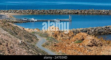 Osullivans Beach Bootsrampe an einem sonnigen Tag in South Australia am 30. Januar 2020 Stockfoto