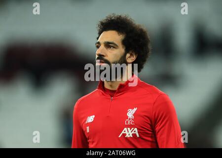 London, Großbritannien. Januar 2020. Liverpools Mohamed Salah während des Premier-League-Spiels zwischen West Ham United und Liverpool im Londoner Stadion, Stratford am Mittwoch, 29. Januar 2020. (Kredit: Leila Coker / MI News) Foto darf nur für redaktionelle Zwecke in Zeitungen und/oder Zeitschriften verwendet werden, Lizenz für kommerzielle Nutzung erforderlich Kredit: MI News & Sport /Alamy Live News Stockfoto