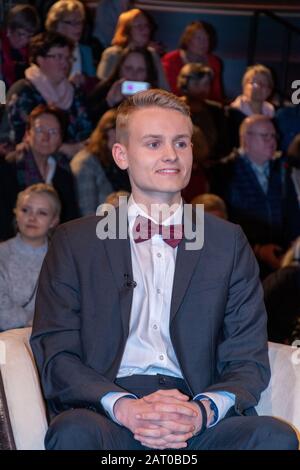 Luke Kelly bei der Aufnahme der ZDF-Talkshow 'Markus Lanz' im Fernsehmacher-Studio auf dem Phönixhof. Hamburg, 29.01.2020 Stockfoto