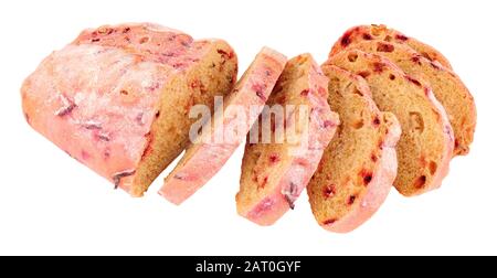 Frisches Brot aus Rote-Bete-Bläschchen isoliert auf weißem Hintergrund Stockfoto