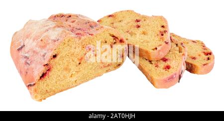 Frisches Brot aus Rote-Bete-Bläschchen isoliert auf weißem Hintergrund Stockfoto