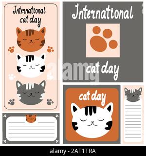 Kätzchen-Vektor-Druck, Babypostkarte, Grußkarten, Babygeburtskarten Poster oder Banner-Aufkleber Stock Vektor