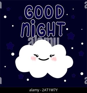 Abstrakte Cloud. Gute Nachtkarte. Sweet Dreams Design, Vektorgrafiken Stock Vektor