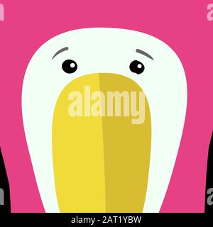 Set flacher Tiergesichts-Ikonen in hellen Retro-Farben für Aufkleber, Karten, Etiketten und Etiketten. Minimaler Stil, gefaltetes Papier. Stock Vektor