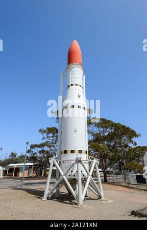 Black Arrow Rocket wird im Woomera Heritage Center, South Australia, SA, Australien angezeigt Stockfoto