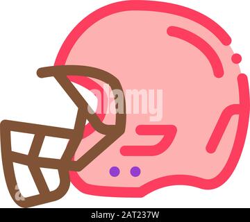 Abbildung Der Vektorkontur Des Schutzhelms Stock Vektor