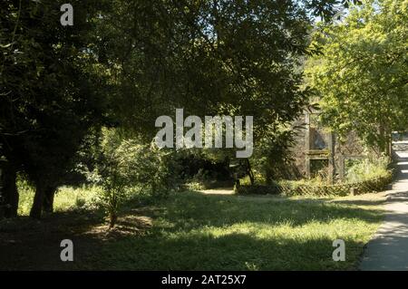 Parque da Lavandeira in Oliveira do Douro, Vila Nova de Gaia, Portugal. Ideal für Spazierwege, Picknickplätze und thematische Gärten. Stockfoto