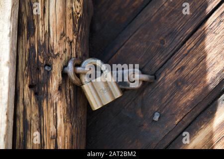 Vintage-Style mit Blockverschluss Stockfoto