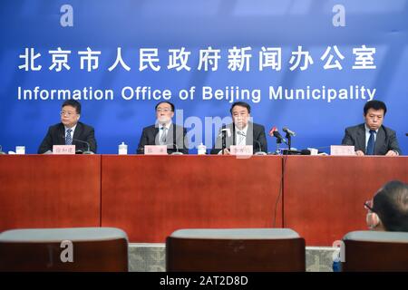 (200130) -- PEKING, 30. Januar 2020 (Xinhua) -- EINE Pressekonferenz zur Prävention und Kontrolle des neuartigen Coronavirus-Ausbruchs wird vom Informationsbüro der Stadtgemeinde Peking in Peking, der Hauptstadt Chinas, am 30. Januar 2020 abgehalten. (Xinhua/Peng Ziyang) Stockfoto