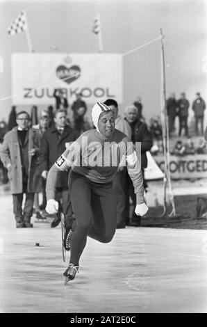 [World Allround Women's Skating Championship], Cary Geijssen Datum: 20. Februar 1967 Schlagwörter: Skating, Sport Personenname: Geijssen, Carry Stockfoto