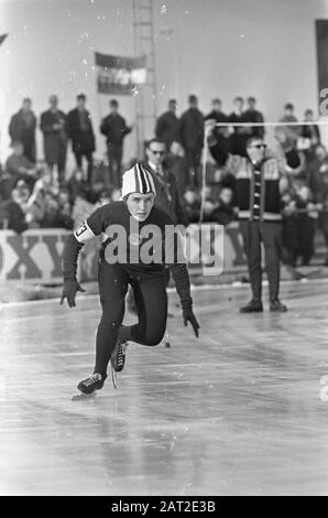 [World Allround Women's Skating Championship], Stenina (UdSSR) Datum: 20. Februar 1967 Ort: Deventer Schlagwörter: Skating, Sport Personname: Stenina, Valentina Stockfoto