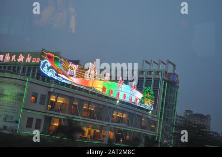 Guangzhou, Guangdong/China - 3. Januar 2020: Die Touristenattraktionen rund um die Stadt Stockfoto