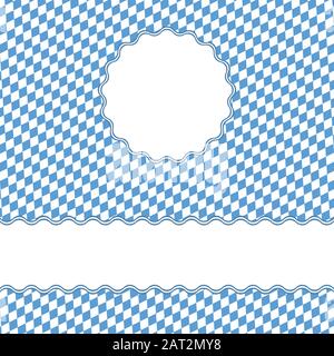 Blau-weiß karierten Oktoberfest Hintergrund mit Banner und Platz für Text Stock Vektor