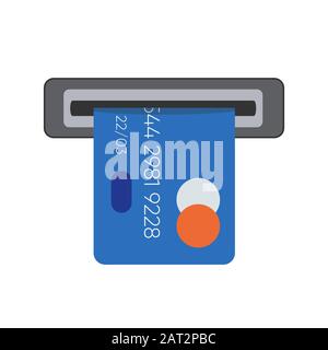 Zahlungsbankenfinanzmittel, Geldeinzahlung oder -Abhebung an Geldautomaten, konzeptioneller Vektor Stock Vektor