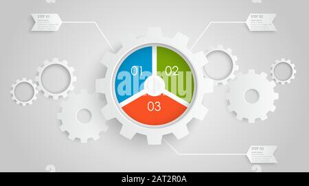 Zahnräder info Grafik für eine Zusammenarbeit oder Teamarbeit Symbolik Stock Vektor