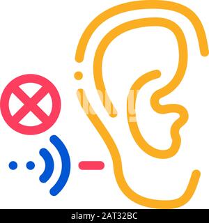 Symbol Für Hörschäden Vektor-Darstellung Der Umrisse Stock Vektor