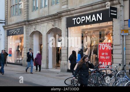 Topshop und Topman in Oxford, Großbritannien Stockfoto
