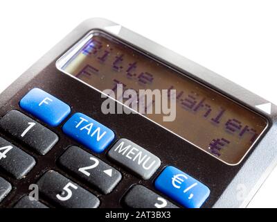 Online-Banking-Chip-TAN-Generator isoliert Stockfoto