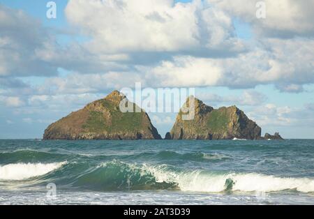 Carters Rocks Holywell Bay Stockfoto