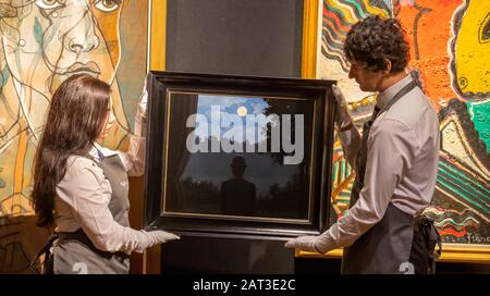 Christie's, London, Großbritannien. Januar 2020. Impressionist, Modern & Surreal Art Preview von '20th Century at Christie's' Sales findet am 5. Februar 2020 statt. Bild: René Magritte. A la rencontre du Plaisir, 1962. Schätzung £8.000.000-12.000.000. Kredit: Malcolm Park/Alamy Live News. Stockfoto