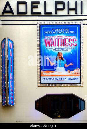 London, England, Großbritannien. "Kellnerin" im Adelphi Theatre, The Strand (Januar 2020) Stockfoto