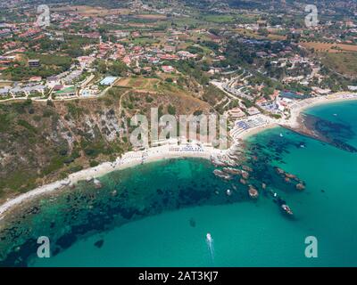 Super Antenne Perspektive mit der Umwelt rund um Kalabrien, Italien. Stockfoto