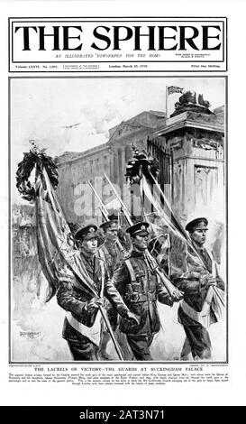 Die Vordere Abdeckung Der Kugel - 29. März 1920 The Guards at Buckingham Palace 4649 x 2820 Pixel. 300 dpi Stockfoto