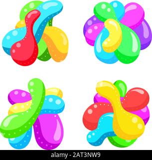 Farbenfrohe abstrakte, Handgezeichnete Balloon-Blase-Loco- oder Icon-Vector-Illustrationen, Um ein Design aufzuhellen Stock Vektor