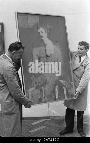 Gemälde von Willem de Kooning Im Stedelijk Museum eine Ausstellung der Arbeiten von Willem de Kooning Datum: 18. September 1968 Ort: Amsterdam, Noord-Holland Schlüsselwörter: Musea, Gemälde, Ausstellungen persönlicher Name: Kooning, Willem de Stockfoto