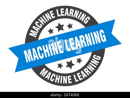 Maschinen-Lernzeichen. Maschinen-Lernband-Aufkleber. Maschinen-Lerntag Stock Vektor