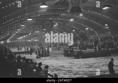 Indoor-Concours Hippique im RAI-Gebäude in Amsterdam Datum: 19. November 1960 Standort: Amsterdam, Noord-Holland Schlüsselwörter: Konkurse, Gebäude Institutionenname: RAI Stockfoto