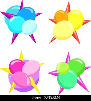 Farbenfrohe abstrakte, Handgezeichnete Balloon-Blase-Loco- oder Icon-Vector-Illustrationen, Um ein Design aufzuhellen Stock Vektor