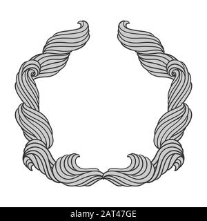Dekorative Rahmen von Wellen. Hintergrund mit Blick auf das Meer, den Fluss oder Wasser locken. Stock Vektor