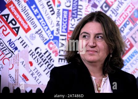 Rom, Italien. Januar 2020. ROM, die Labour-Ministerin Nunzia Catalfo präsentiert der ausländischen Presse Padua die europäische Hauptstadt der Freiwilligenarbeit 2020, Dargestellt: Nunzia Catalfo Ministerin für Labour-Kredit: Unabhängige Foto-Agentur/Alamy Live News Stockfoto