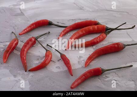 Red chili peppers, Detailansicht Stockfoto