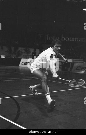 Internationale Meisterschaften im offenen Badminton Beverwijk; Weltmeister Flemme Delfs Datum: 12. Februar 1978 Ort: Beverwijk Schlagwörter: Badminton, CHAMPONIES Stockfoto