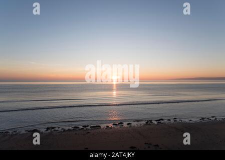 Sunrise Filey Bay, North Yorkshire. Stockfoto