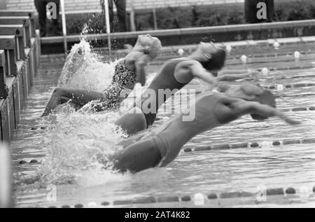 Jugend Interland Schwimmen Den Hommel Datum: 19. August 1967 Schlüsselwörter: Jugend, Schwimmen Stockfoto