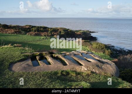 Felsenschnittgräber, St Patrick's Chapel Heysham Lancashire Stockfoto