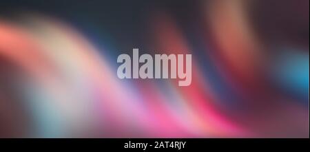 Abstrakter, verschwommener Nachthintergrund. Rosafarbene und mehrfarbige Streifen leuchten auf Stockfoto